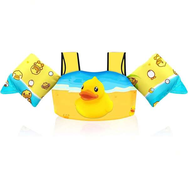 Chriffer Kids Swim Vest Life Jacket For Boys & Girls 30‑55 Pounds, Toddler Swim Training Floaties With Shoulder Harness & Arm Wings,  Learn‑To‑Swim Pool Float Vest For 2‑3‑4‑5‑6‑7 Years Old Baby