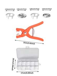 1 Set Metal Snap Fastener Kit With Press Snap Tool And Small Box Of Hollow Rings, Suitable For DIY Hollow Metal Snap Fasteners, Can Be Used For DIY Crafts, Clothing, Hats And Sewing - Multicolor - View 11