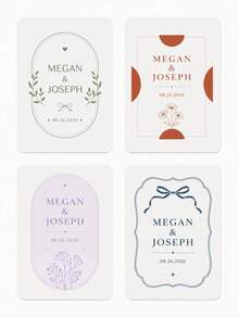 1Set (54 Pcs) Personalized Custom Wedding Playing Cards, Replica Card Deck With Editable Text & Guest Book Lines, Unique Reception Table Favors & Keepsakes For Bridal Couples Guests Friends Family, Elegant Wedding Party Gift Idea - Multicolor 3 - View 5