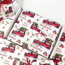 10/30/60 Sheets Colorful Christmas Tree Pattern Wrapping Paper, 50*35cm Gift Wrapping Paper, Suitable For Wedding, Christmas Gift, Birthday Gift Wrapping, Bouquet Filling, Party Gifts - Christmas Car - View 6