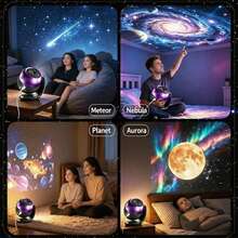 24-In-1 HD Starry Sky & Ocean Projection Light, 24 Projection Slides, 7 Natural White Noise, 180° Rotatable, Timer Function, Bedroom Home Decor Starry Sky Projection Lamp - Galaxy Night Light - View 10