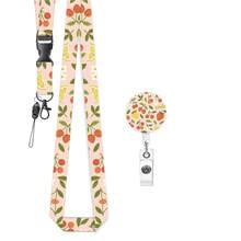1 Set (Badge Clip + Lanyard) Sweet Pink Floral ID Badge Clip, Retractable Badge Reel With Detachable Lanyard, Medical Assistant Accessories Halter Suitable For Healthcare Workers, Teachers, Office Workers, Travel Enthusiasts, Office Gift - Sweet Style - View 11