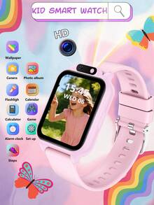 2026 Smart Watch For Teens, 300mAh Battery, 18 Built-In Educational Games, Touch Screen, USB Interface, Camera, Pedometer, Calendar And Alarm Clock - Multi-Color Silicone Strap, Sports Design, Suitable For 6-12 Years Old Children, Perfect Gift For Halloween And Christmas, Fun Learning Tool, Fashionable Teen Watch, Comfortable To Wear, Interactive Device, Specially Designed For Teens - 彩色 - 查看 19