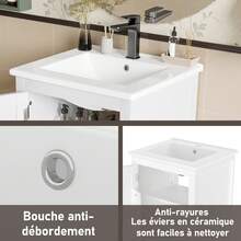 Bathroom Vanity Unit White 51x46x85cm - Modern Design - White - View 4