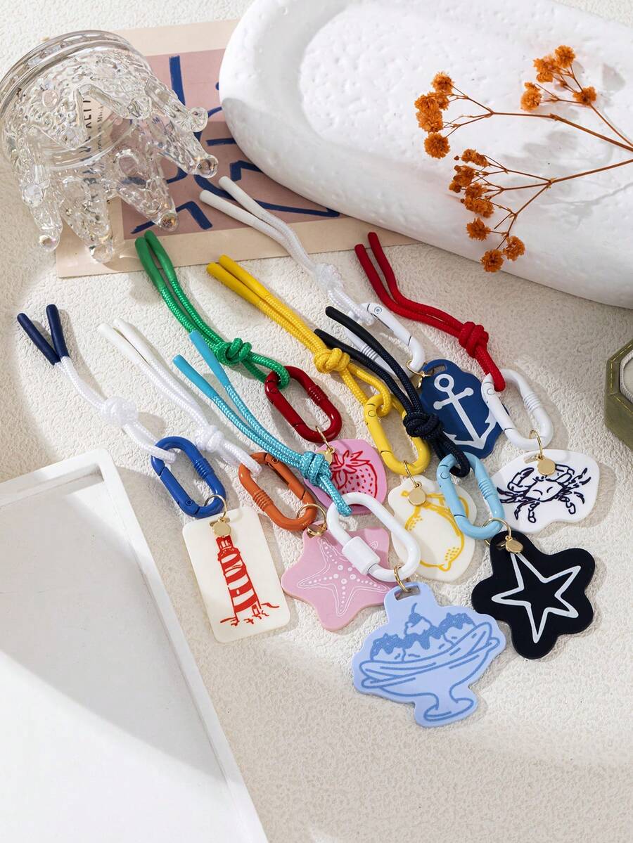 1pc New Acrylic Pendant Charm, Exquisite Cute Style, Alloy & Acrylic Material, Suitable For DIY Creative Necklace, Bracelet, Earrings, Bag Chain, Keychain, Waterproof & Sweat-Proof, Suitable For Daily Casual Wear - Multicolor - View 1