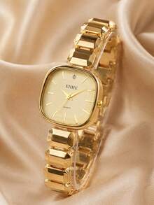 1 Women's Quartz Watch, Fashionable Retro Green Elegant Business Gorgeous Style, Casual Compact Watch, Daily Wear, Perfect Choice For Holiday Gifts - Gold - View 1