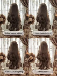alicegarden 30 Inch Front Lace Wig, Natural Wavy Hair, Stunning Chocolate Brown, Middle Part Design, Suitable For Women's Daily, Party, Cosplay Use, Natural And Durable, Perfect As A Gift For Women, Halloween - Chocolate Brown - View 11