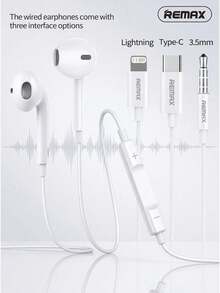 REMAX Wired In-Ear Headphones, Minimalist And Elegant, Hair Accessory, Fashionable And Stylish, Comfortable To Wear, Equipped With Microphone, Enjoy Clear Sound Quality, Suitable For IPhone, IPad, Laptop And Other IOS/Android Users - View 1