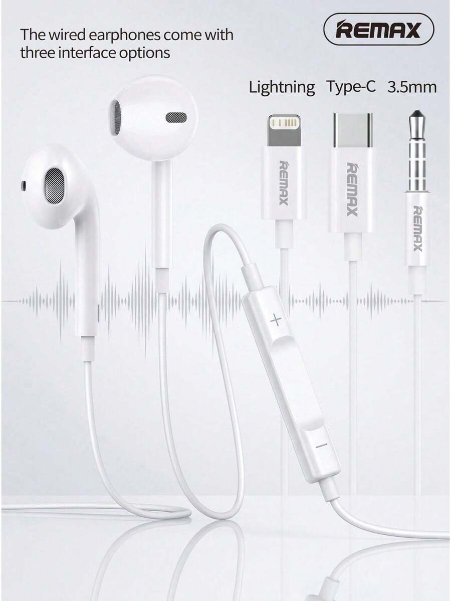 REMAX Wired In-Ear Headphones, Minimalist And Elegant, Hair Accessory, Fashionable And Stylish, Comfortable To Wear, Equipped With Microphone, Enjoy Clear Sound Quality, Suitable For IPhone, IPad, Laptop And Other IOS/Android Users - View 1