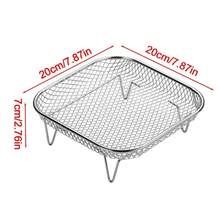 Air Fryer Rack Stainless Steel Stackable Grill Food Dehydrator Basket Air Fryer Accessory Cook Several Food  Mesh Basket - Square - View 1