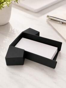 1/3/5pcs Geometric Clothing-Shaped Business Card Holder, Black Desktop Business Card Storage Tray, Suitable For Office Desk, Reception Desk, Clothing Factory, Conference Room And Home Office Area Business Card Display Rack, Convenient Access Business Card Storage Supplies, Stable And Wide Base, Modern Style Desktop And Drawer Organizer Accessories - Multicolor - View 7