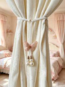 Butterfly Curtain Tieback, Pearl Decor, Adjustable Decorative Rope Curtain Clip, Suitable For Home Curtains, Bedroom, Nursery And Living Room Window Decoration - Multicolor - View 7