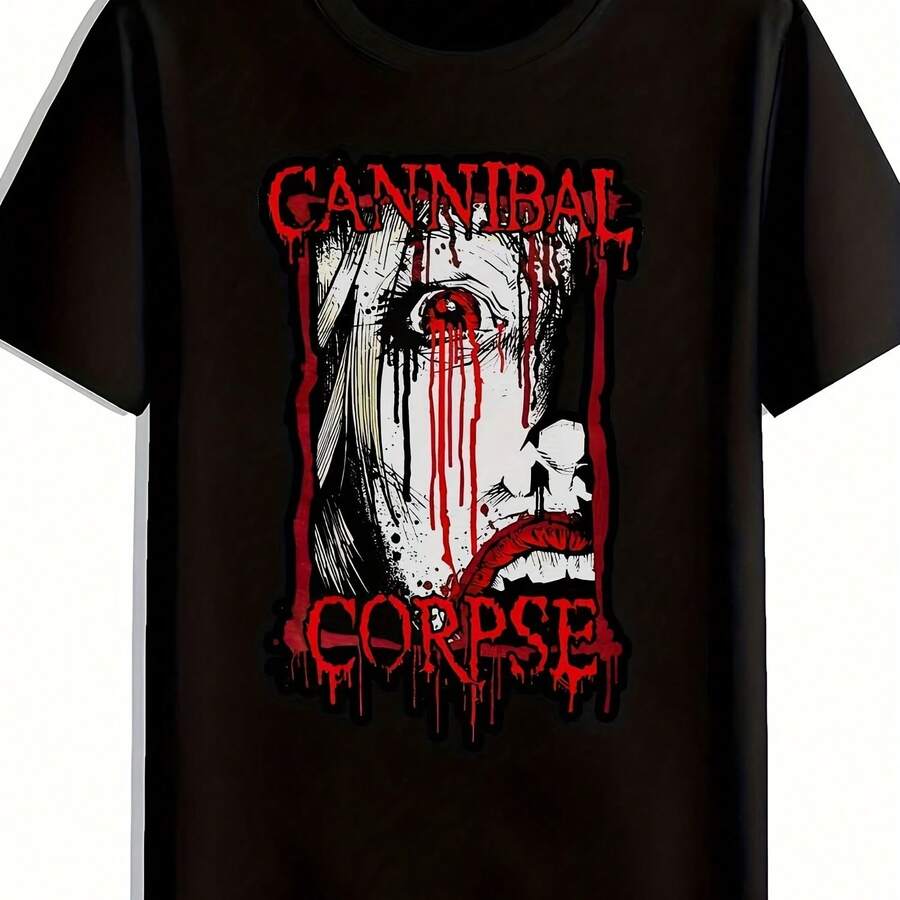 Cannibal Corpse T-Shirt With Vintage Rock Print, T-Shirt For Music Fans At The Playa Party. - 款式 - 查看 1