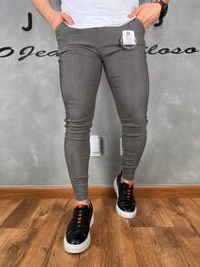 Classic Black Tailored Trousers 4% Lycra - 灰色 - 查看 6