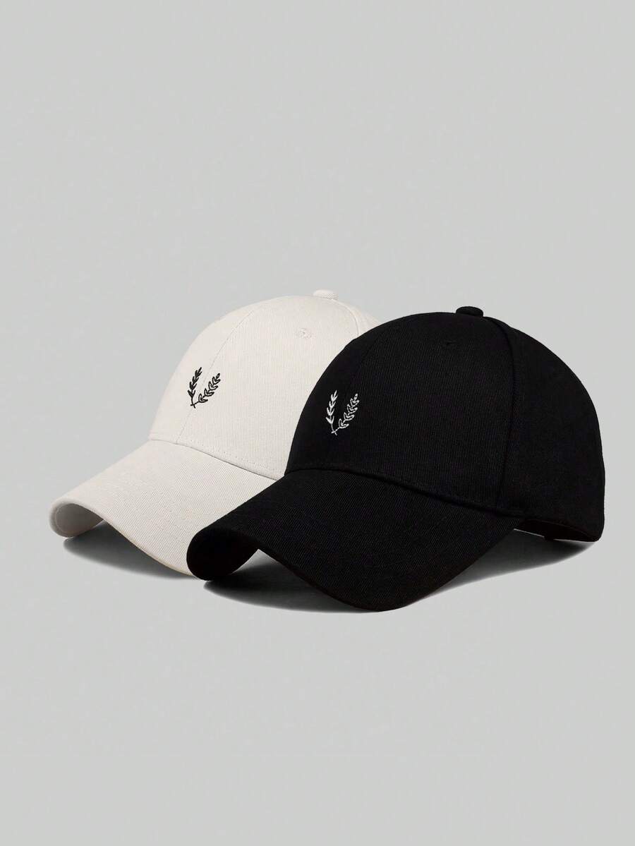 1 pieza Gorra de béisbol ajustable con estampado casual minimalista para hombres - Conjunto de arroz negro - Ver 1