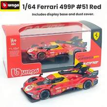 Burago - Ferrari 499P 24H LMS Hypercar 2024#83/#51 1:64，AF Corse Le Mans 複刻合金模型車，Ferrari 授權，建議年齡 14+ - 彩色 - 查看 7