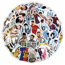 FIFA 50Pcs Messi Football Stickers, Argentina No. 10 Jersey, Trophy, Celebration & Player Graphics For DIY Scrapbook Decoration And Soccer Fans - Multicolor - View 4