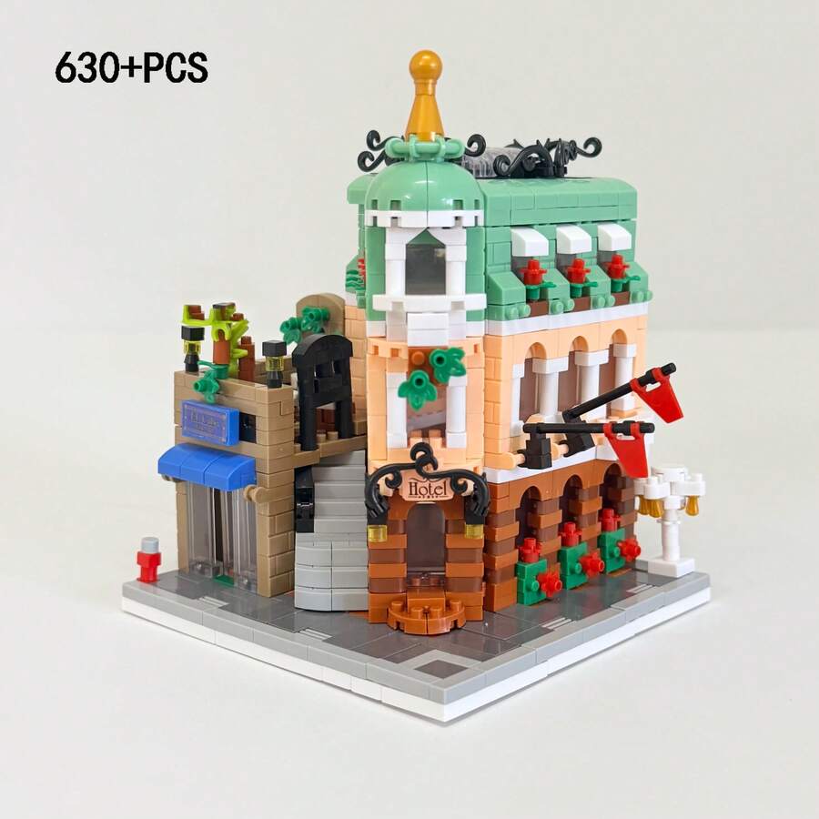 630+ PCS Balok Bangunan Model Hotel, Koleksi Model Hotel Terkenal, Mainan DIY Balok Bangunan Partikel Mini Bahan ABS, Cocok Untuk Berbagai Hadiah Liburan, Hadiah Ulang Tahun, Koleksi dan Pajangan - MultiWarna - View 1