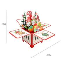 1PC Creative Christmas Gnome 3D Box Greeting Card Ornament With Gold Foil Craft Merry Christmas - A - View 3