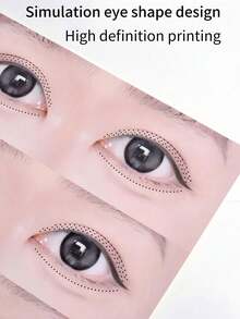 2 Sheets/8 Pairs, Simulated Eye Shaped False Eyelash Practice Stickers, Eyelash Grafting Practice Cardstock, Specialized Training Tool For Eyelash Beauty For Novice Simulated Eye Learners - Multicolor - View 9