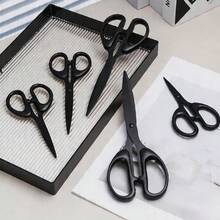 Multifunctional Black Stainless Steel Handmade Scissors, Smooth And Sharp Blade, Practical And Durable Manual Scissors, Suitable For DIY Art Creation, Office Desk Use, School Learning And Various Home Cutting Scenarios - Multicolor - View 4