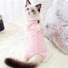 1 buah Baju Pemulihan Pasca Operasi Kucing dari Katun Murni Lembut dan Bernapas, Jumpsuit Hewan Peliharaan Anti-Jilat Elastis dengan Perekat Velcro yang Dapat Diatur, Pakaian Pelindung Luka Anti-Gores, Cocok untuk Pemulihan Pasca Sterilisasi - MultiWarna - View 10