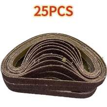 25pcs 10x330mm Alumina Red Sanding Belts, 40/60/80/100/120 Grit Mixed, Strong Adhesion, Smooth Woodworking And Surface Treatment, Paper Material, Durable And Reliable, Suitable For Precision Grinding, Metal Grinding, Rust Removal, Polishing, Tool Sharpening - 33x1cm - View 11