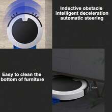 Smart Path Planning Dual Rotating Vacuum Mop, Intelligent Cleaning Machine, Hands-Free, Automatic Bow-Shaped Route Planning To Reduce Missed Areas, Phone Control Start/Stop And Mode Switching, 4500Pa Suction And Large Dust Bin For Full Coverage Cleaning | Perfect Gift For Parents, Family, Friends On Halloween, Thanksgiving, Christmas And Other Holidays - Black and White - View 8