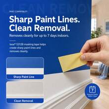 Tesa High Adhesion Residue-Free Masking Tape, Removable, Suitable For Spray Painting, Home Decor, DIY Crafts - Single Piece - View 8