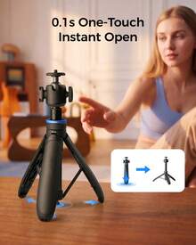 TELESIN Mini 快速開啟自拍棒三腳架,適用於 Osmo Action 6 5 Pro 4 3 Nano Pocket 4 3,鋁合金支架三腳架,適用於 HERO 13 12 Black Luna Ultra X5 X4 Xtra Edge - 查看 6