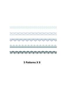 1 Pack 40pcs Vintage Blue Lace Edge PET Stickers Packaging Decorative Material - DT1840 - View 6