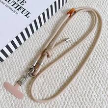 1PC Phone Lanyard Crossbody Halter Chain Phone Case Pendant Strap High-End Feel Women's Dopamine Halter Handheld Fan Rope Sturdy Clip Pad Exquisite Detachable Anti-Loss Anti-Drop - Multicolor - View 16