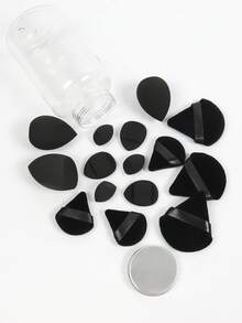 30pcs Makeup Sponge Set, Random Packaging Bottle And Bag, Regular Makeup Sponge, Mini Makeup Sponge, Powder Puff, Mini Powder Puff, Mini Finger Cushion Powder Puff; Foundation Makeup Sponge, Suitable For Liquid Foundation, Concealer, Loose Powder, Flawless Application - Multicolor - View 7