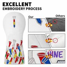 Golf Protective Cover, Golf Accessories, Made Of Durable Materials, Digital Color Nail Design Style Golf Headcover, Providing The Best Protection For Your Golf Club - Multicolor - View 4