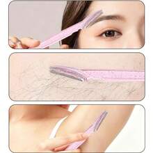 8pcs Mini Manual Crystal Handle Safety Net Anti-Scratch Makeup Eyebrow Trimmer, Portable Eyebrow Shaver And Hair Removal Razor, Face Razor, Wax Hair Removal, Shaver For Women - Multicolor - View 7
