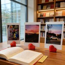 1/10/20pcs 3D Solid Heart-Shaped Desktop Photo Holder, Red Heart Photo Base, Stable Support, Postcard, Small Card, Minimalist Cute Style Desk Organizer, Valentine's Day Romantic Home Decor Ornament - Heart - View 5