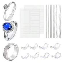 Ring Anti-Slip Fixer, Ring Size Adjuster Set, Fits Oversized Loose Rings, Multiple Sizes, Unisex, Invisible Ring Spacer Design, Ring Tightener, Fits Ring Band Width 1–8 Mm - Transparent - View 7