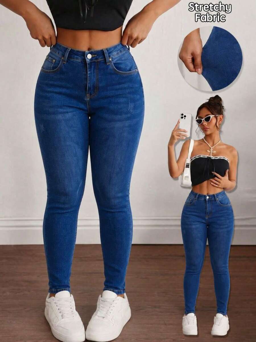 Women Jeans - Medium Wash - View 1