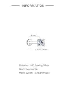 1件莫桑石耳釘 中性款 0.03-0.3CT S925純銀 低過敏耳環 婚禮珠寶 D色 VVS1淨度 - 銀色 - 查看 9