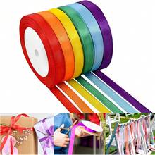 6pcs 10mm X 22m Satin Ribbon, Multi-Color Fabric Tape, Gift Ribbon, Suitable For Packaging & Holiday Decoration & Wedding & Bouquet & DIY Decoration - View 16