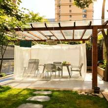 White Mosquito Netting 220*200*240cm For Patio | Heavy Duty Gazebo Net | Sunshade Canopy, Suitable For Porch, Garden And Terrace | Outdoor Home Insect Screen Extra Large Outdoor Mosquito Netting Patio Terrace Single Door Mosquito Net Gazebo Tent Insect-Proof Hanging Curtain Mosquito Protection - Multiple Styles - View 3