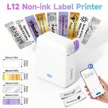 ORICO Printer Label L12 Versi Terbaru - Printer Label Termal, Mesin Label Desktop, Mesin Label Mini, Termasuk 1 Rol (12*40) Kertas Label Laser Perak/Emas/Ungu dan 1 Rol (14*30) Kertas Label Putih, Koneksi Nirkabel, Pencetakan Tanpa Tinta, Ringkas dan Portabel, Koneksi Cepat/Pengoperasian Mudah - MultiWarna - View 3