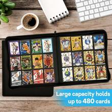 Premium ZIP Trading Card Binder Album Folder-12 Pocket 480 Card Leather-Covered - A - View 4