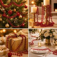 7MM Electroplated Bead Garland, 2.6ft/9.8ft/32ft Hanging Decor, Suitable For Christmas Tree, Wedding Party, Candle Holder, Tabletop Arrangement And DIY Crafts - Multicolor - View 1