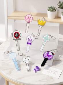 1pc K-POP Light Stick Keychain, Mini Acrylic Light Stick Keychain, Monster/NEW Jeans/TWICE/EXO/TXT, Perfect Gift For Fans, Convenient To Carry And Collect, K-POP Light Stick Keychain, Gift, MOA Keychain, Carat Merchandise, Stay Accessories, TWICE/Once Gift, Light Stick, ARMY Collectibles - Multicolor - View 3