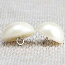 200/100/25pcs 10mm White Pearl Buttons – Round Mushroom Shape Decorative Sewing Buttons For DIY Craft, Clothing & Accessories - A - View 9