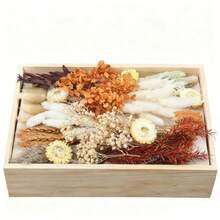 In Stock-Ships Immediately. DIY Dried Flower Set, Bulk Dried Flowers Bouquet, Dried Flower Vase Arrangement, Autumn Decoration, Dried Flowers With Stems. Fall - Orange - View 8