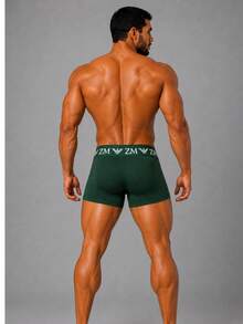 Kit com 3 Cuecas Boxer Lisa em Poliéster Premium Cueca Box Adulto Masculina Conforto e Qualidade - Multicolorido - Visão 5