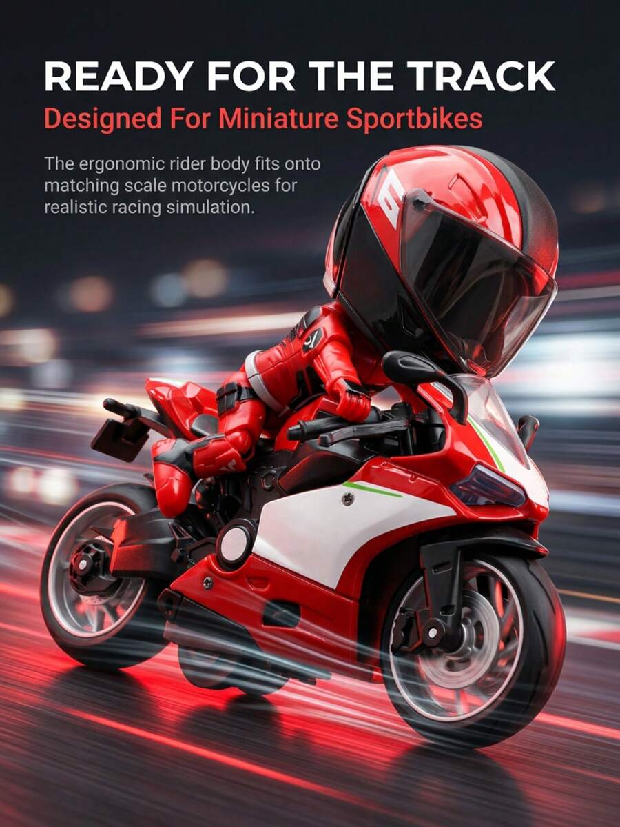 Motorcycle Action Figure With Transformable Helmet, Rider Model With Movable Joints, Simulated Racing Driver Doll, Alloy Transformable Helmet Figure, Collectible Doll For Home Bedroom Office Desktop Decoration, Ideal Creative Gift For Christmas, Halloween, Birthday And Holidays