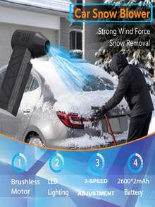 Personal Cooling Fan With Compressed Air Duster, 108,000 RPM High Power Cordless Electric Air Duster, Equipped With 2600mAh Rechargeable Battery, 3 Adjustable Air Speed, Suitable For Keyboard, Computer, Car And Home Cleaning - Advanced Black - View 4